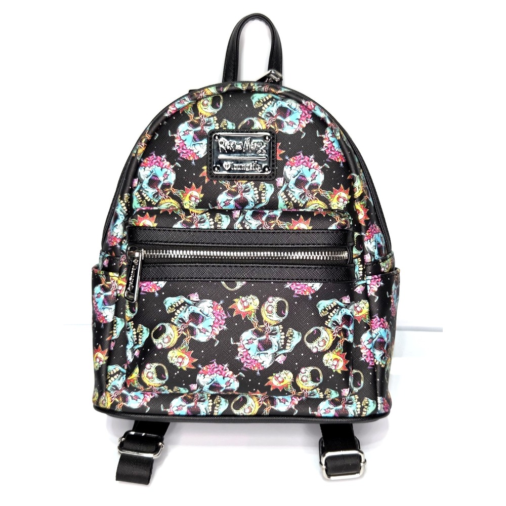 loungefly Adult‎ Swim Rick and Morty Skull Heads Mini Backpack Rare